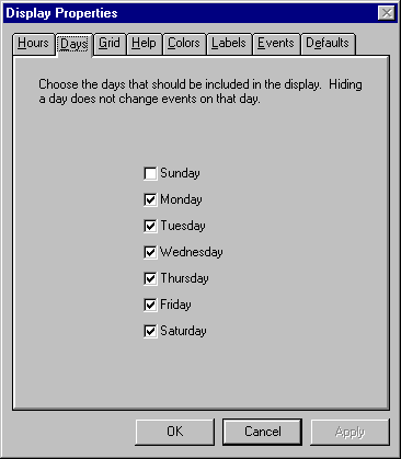 Display Properties/Days Image