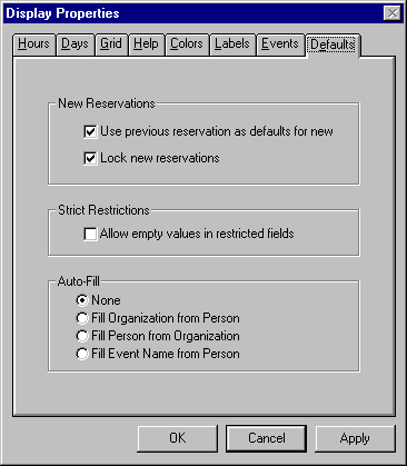 Display Properties/Defaults Image