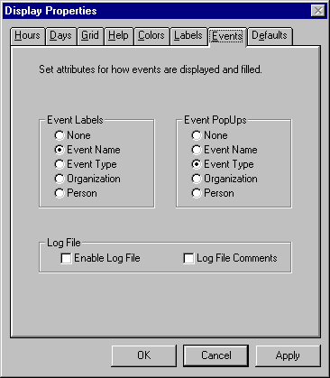 Display Properties/Events Image