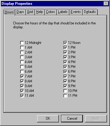 Display Properties/Hours Image